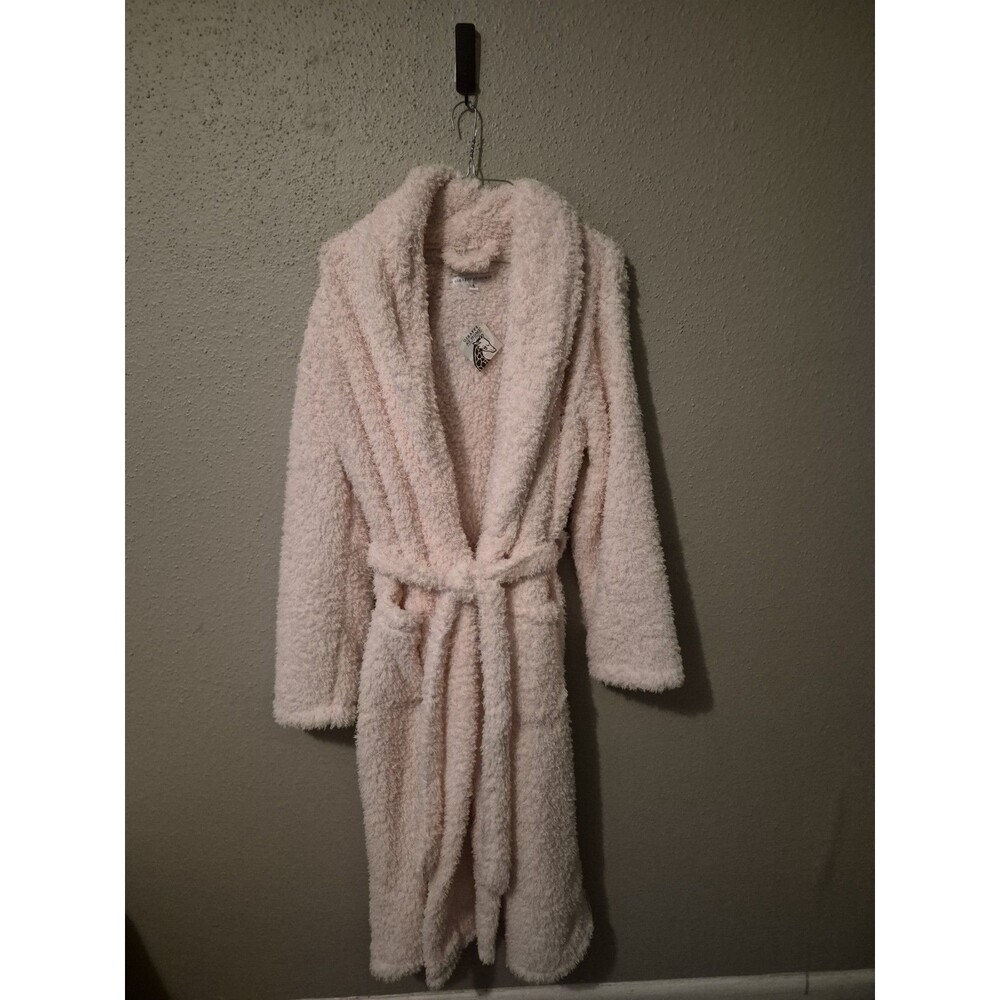 Giraffe at Home Pink Chenille Women's Robe Size 1 M Fluffy Oversized Home Relax